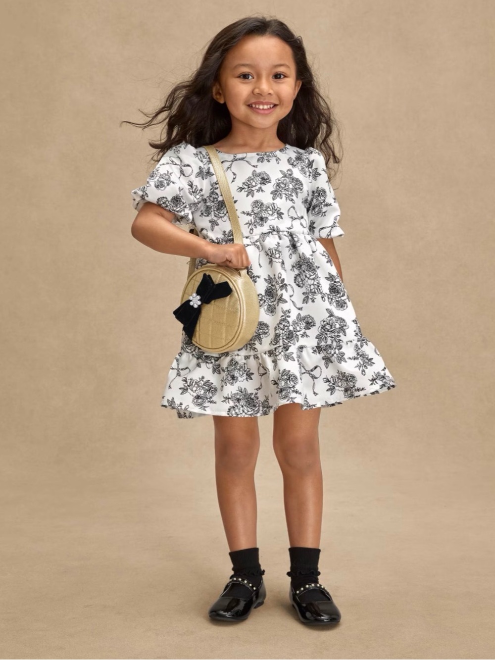 Gymboree Floral Satin Ruffle Dress 12